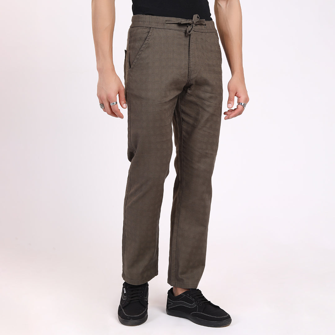 COFFEE LINEN PANTS 4916-1